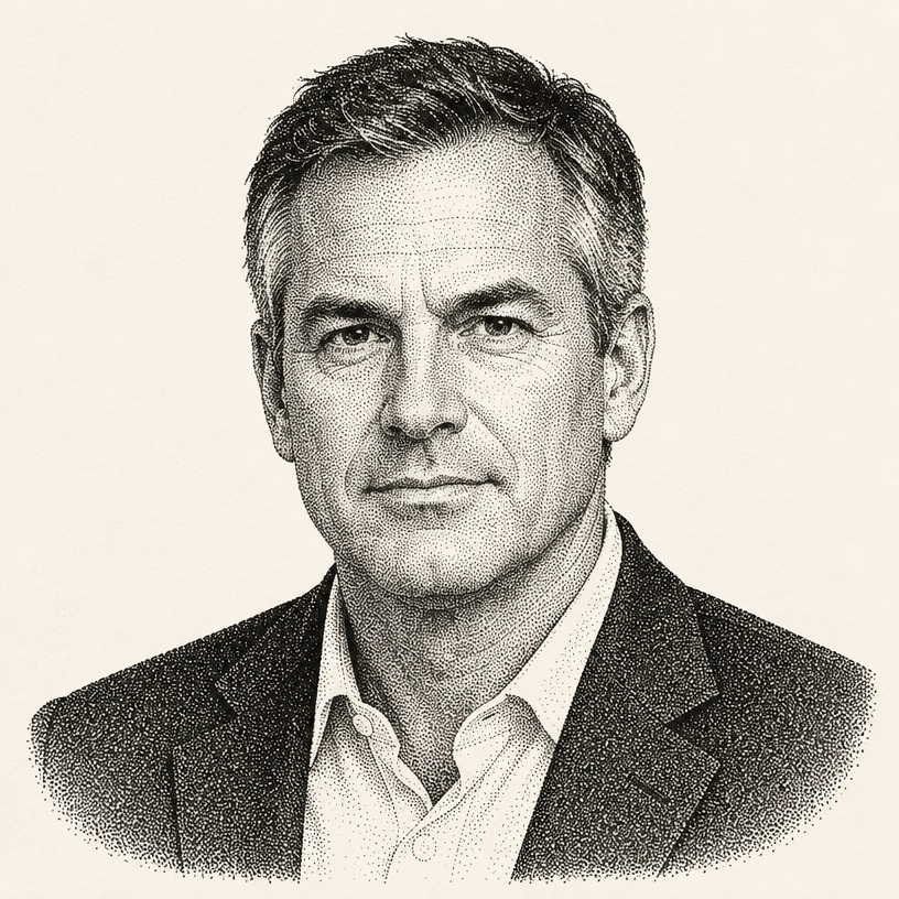 Retrato hedcut de un director general de pyme